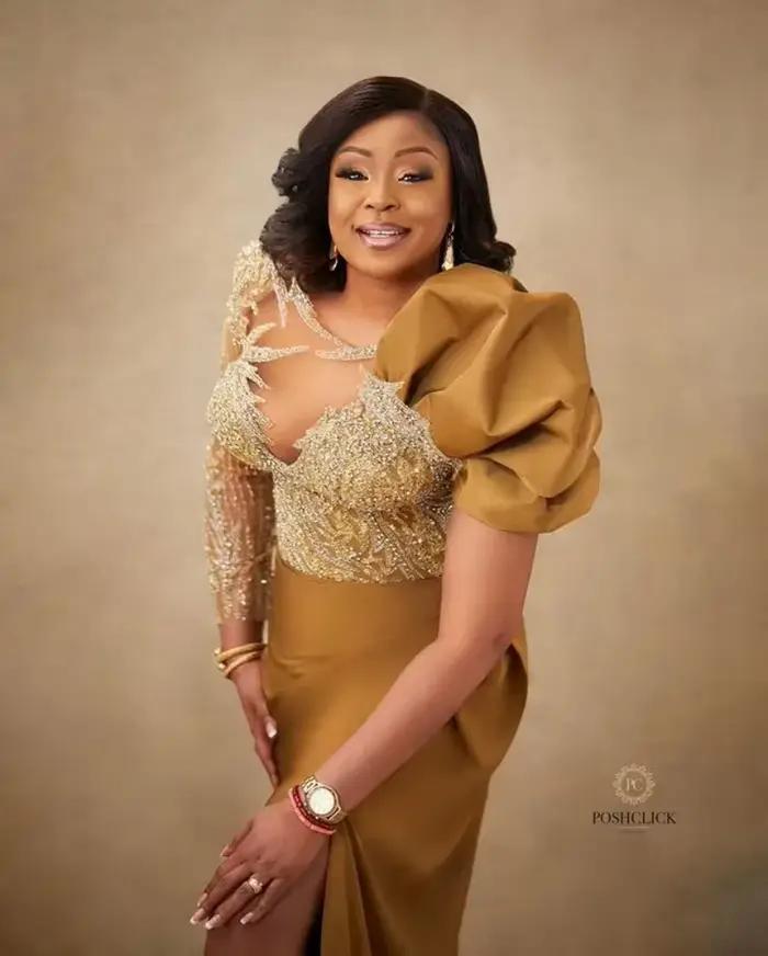 Aso Ebi arabe sirène robes de soirée dentelle perles formelle fête anniversaire célébrité mère de mariée