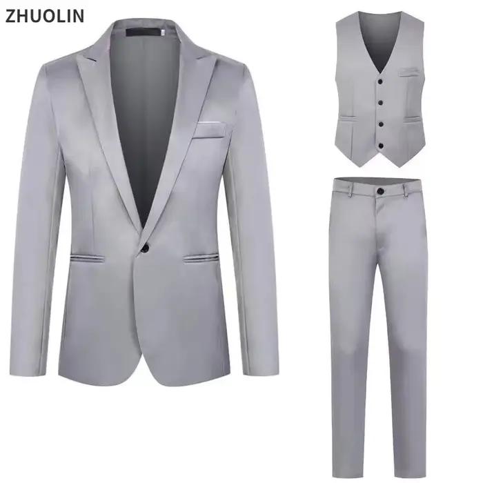 Costumes de mariage de luxe pour hommes, ensemble de 2 tenues élégantes, blazers de mode, vestes classiques d'affaires, glaPants, vêtements formels, 3 pièces, 2024