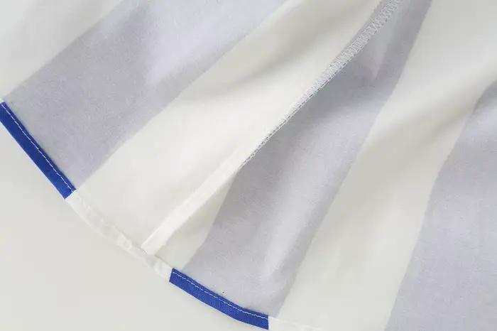 Jupe MIDI décontractée ample et tendance à rayures contrastées avec ceinture