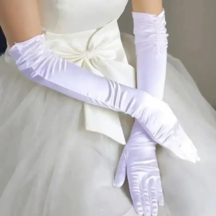 Gants de mariée en gros perlés avec doigts, accessoires de mariage 2025