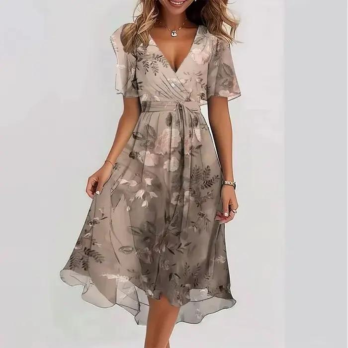 Robe imprimée élégante et à la mode pour femmes