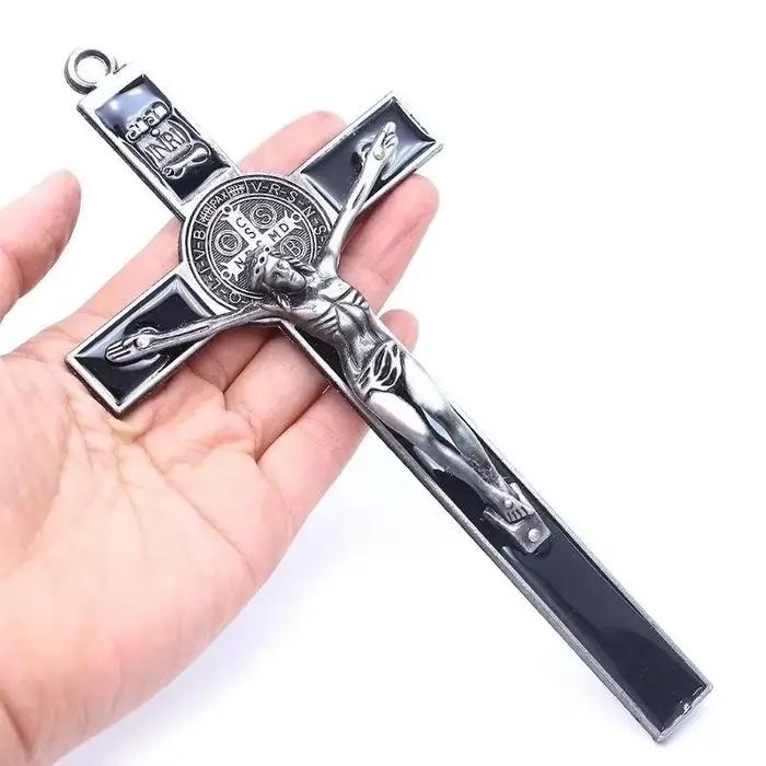 Reliques d'église jésus sur le support, Crucifix mural croisé, décor de chapelle Antique pour la maison, 1 pièce