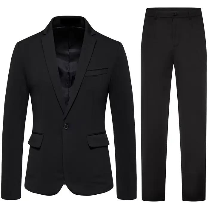 Ensemble de costume 2 pièces pour homme, vêtements de soirée élégants, pantalon de smoking, idéal pour les mariages