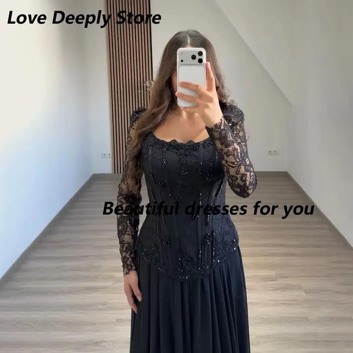 Robe de soirée noire personnalisée pour mariage