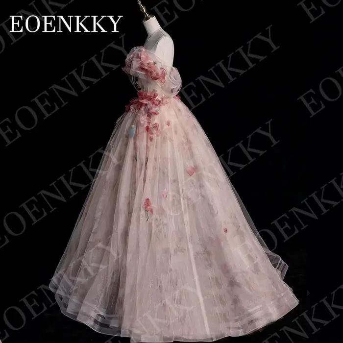 EOENKKY robe de soirée à paillettes style Vintage épaules dénudées fleurs 3D ligne A robes