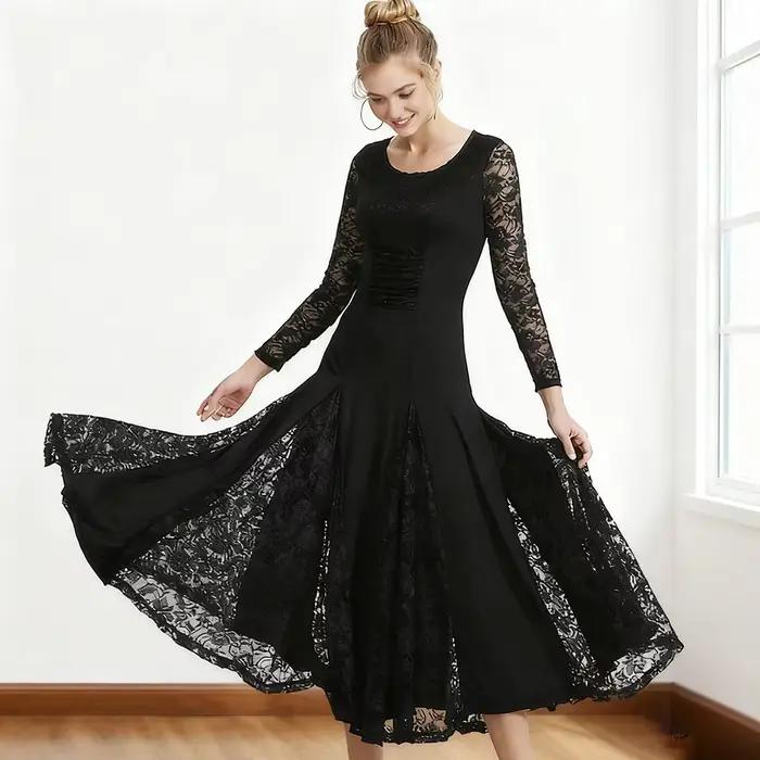 Robe de danse de salon élégante en dentelle