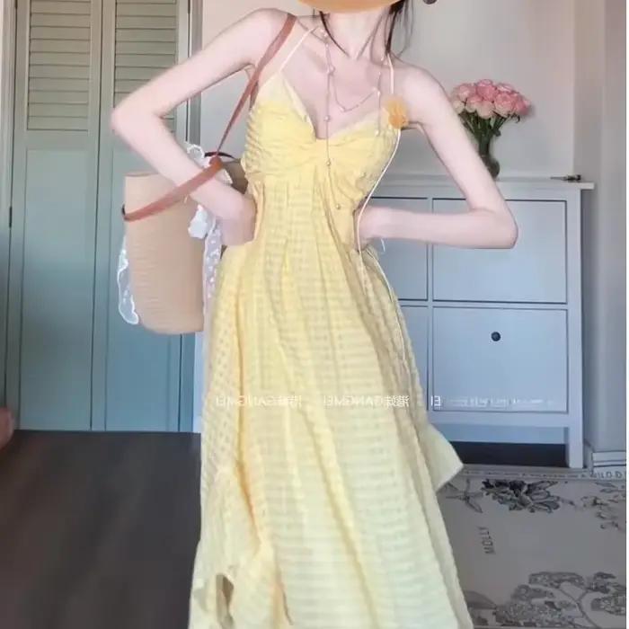 Robe longue de plage style vacances à la française