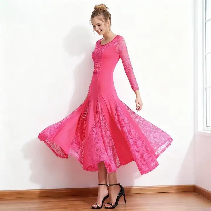Robe de danse de salon élégante en dentelle