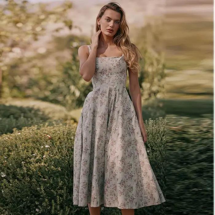 Suninheart été élégant robe à lacets 2025 nouveautés imprimé fleuri