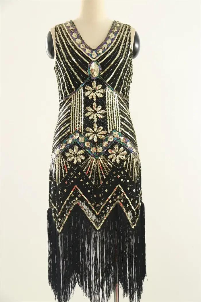 Testosterone SBY-Robe évasée à paillettes pour femme