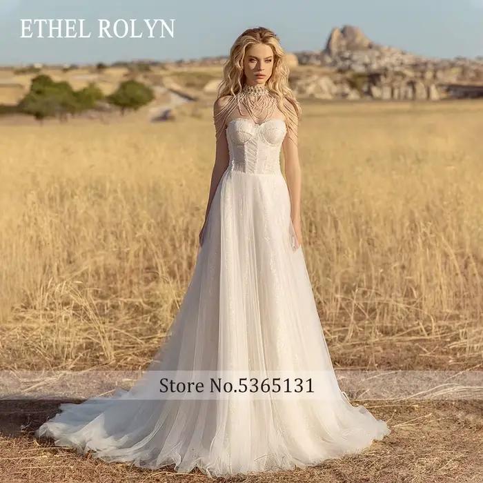 ETHEL ROLYN robe de mariée trapèze charmante cristal froncé chérie sans manches