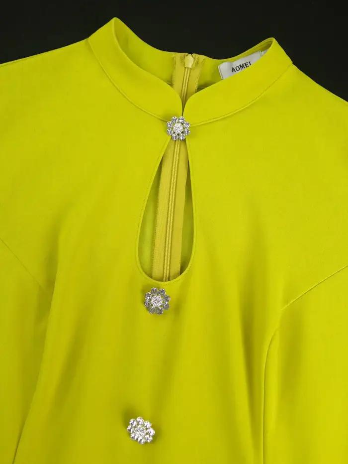 Robes trapèze élégantes pour femmes avec boutons décoratifs et taille péplum, parfaites pour les fêtes de thé à l'église et les événements spéciaux