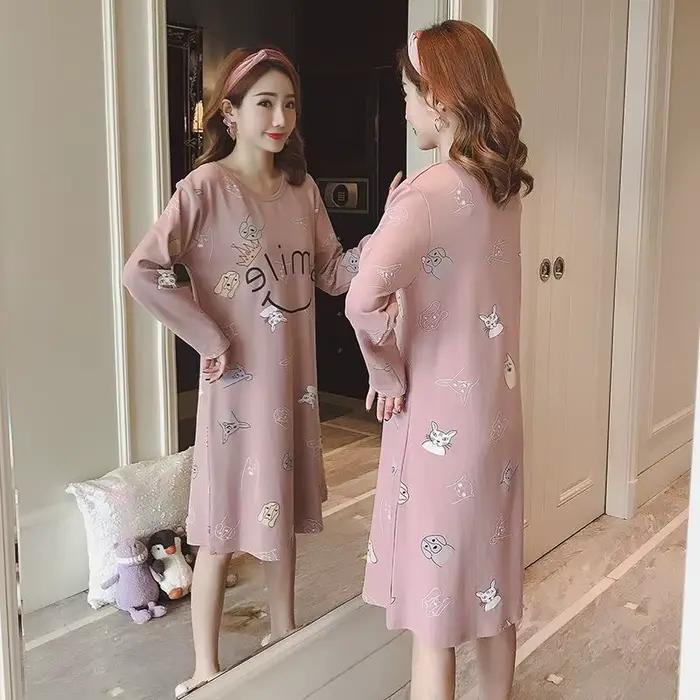 Grande taille dessin animé chemise de nuit nuisette pour femmes robe