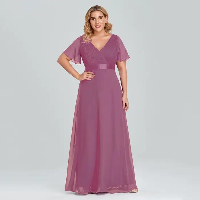 XUCTHHC – Robe de soirée longue en mousseline de soie