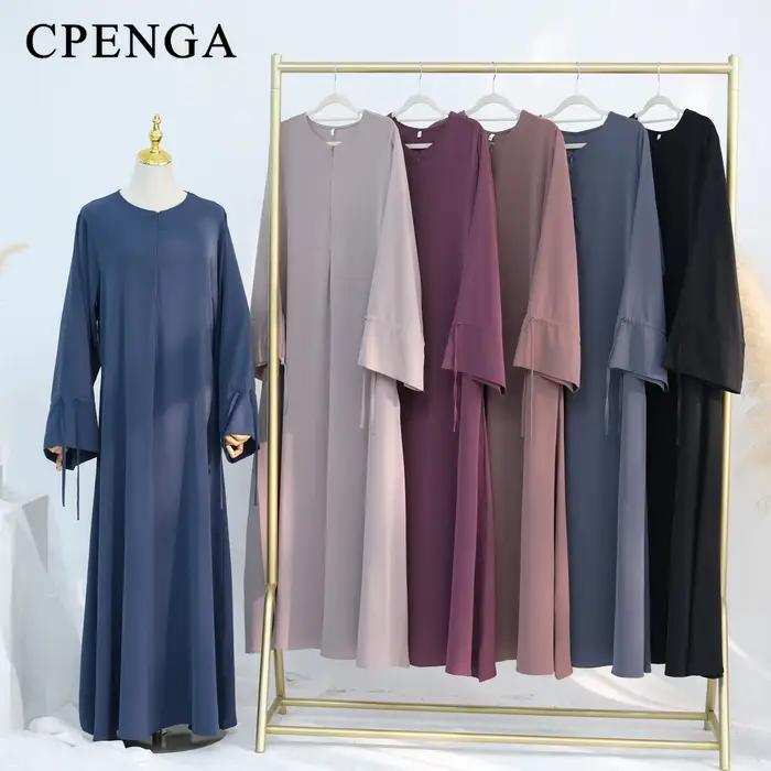Abaya-Robe de Couleur Unie pour Femme Musulmane