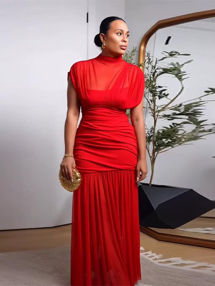 Robe Chic en Gros 2025 – Robe d'Été Élégante à Col Montant