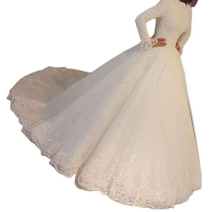 Robe de mariée de Style français avec col montant