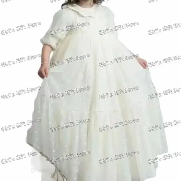 Robe de demoiselle d'honneur unique en tulle à pois
