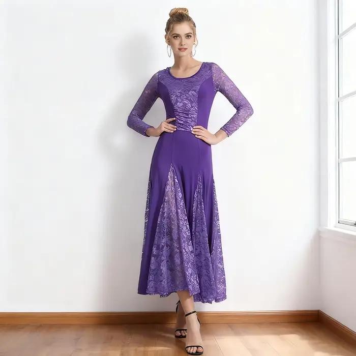 Robe de danse de salon élégante en dentelle
