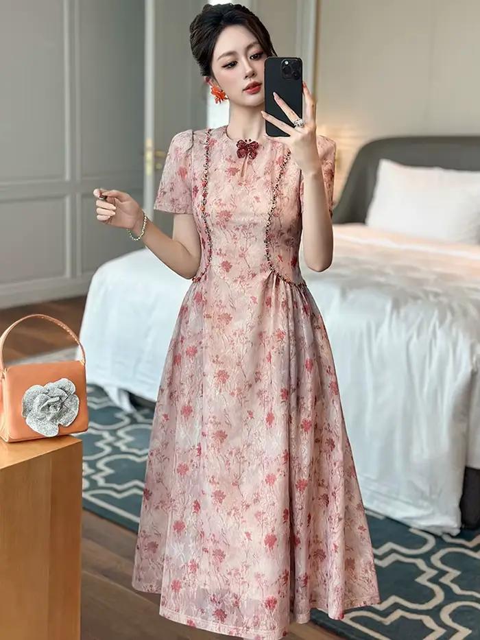 Robe de soirée élégante rétro française pour femme