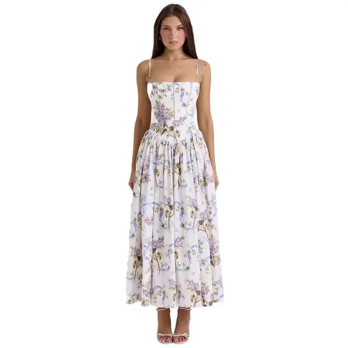 Robe élégante à bretelles françaises