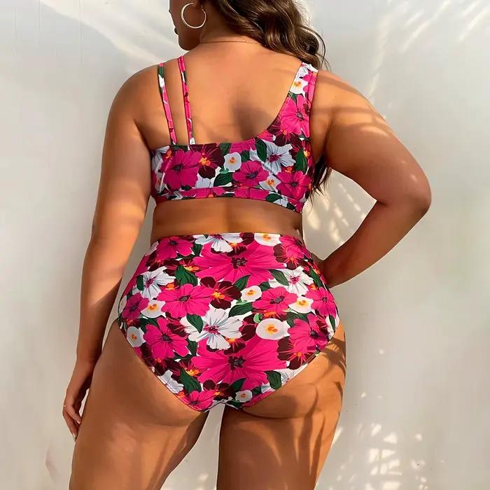 Ensemble bikini grande taille pour femme, maillot de bain deux pièces, taille haute, push-up, sexy, séparé, nouveau, 2024