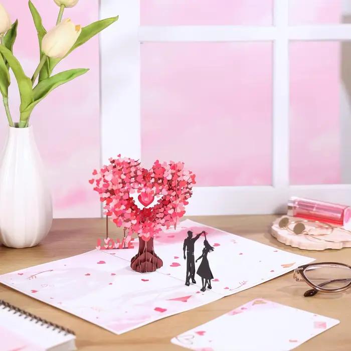 Carte d'anniversaire pop-up, pour elle, femme, mari, lui, couple ; cadeau idéal pour mariage, anniversaire romantique, anniversaire de mariage, Saint-Valentin