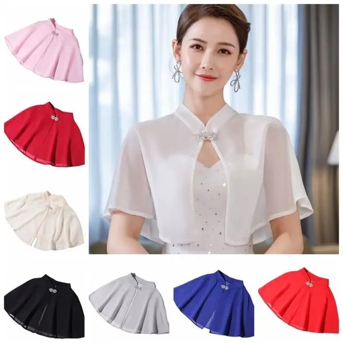 Robe de mariée en polyester multifonctionnelle avec châle transparent pour femmes, idéale pour mariages, soirées et autres occasions spéciales