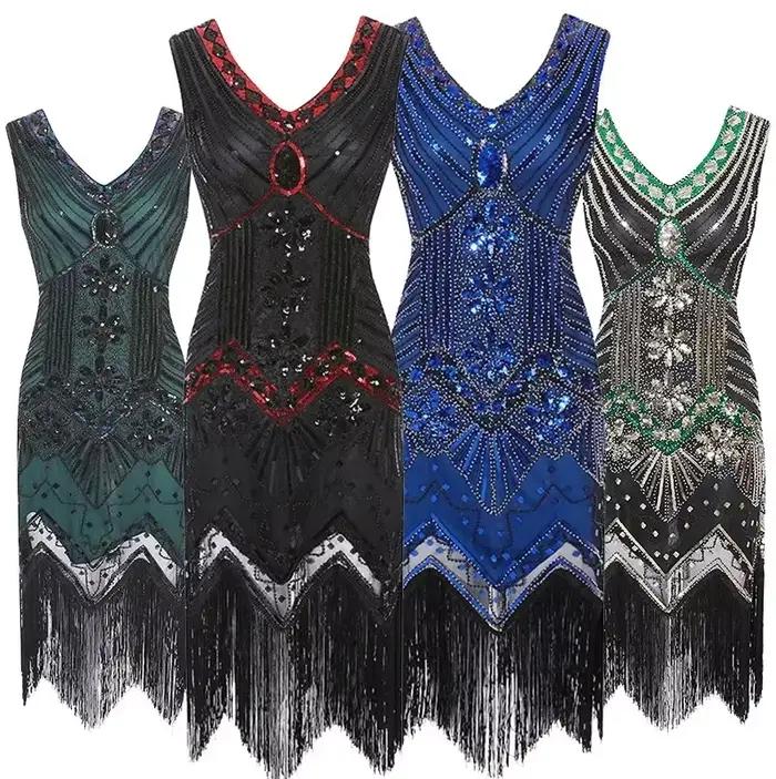Testosterone SBY-Robe évasée à paillettes pour femme
