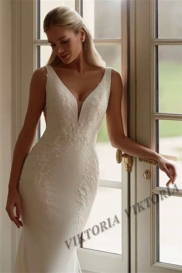 Robe de Mariée Sirène Élégante en Polyester Personnalisée pour Femmes Occasions Spéciales