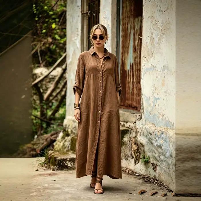 Robe chemise décontractée pour femme 2026 style Old Money