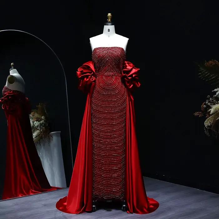 Robe de soirée Sharon Said en polyester avec train de balayage et cape pour femmes, élégante et personnalisable pour occasions spéciales et événements formels