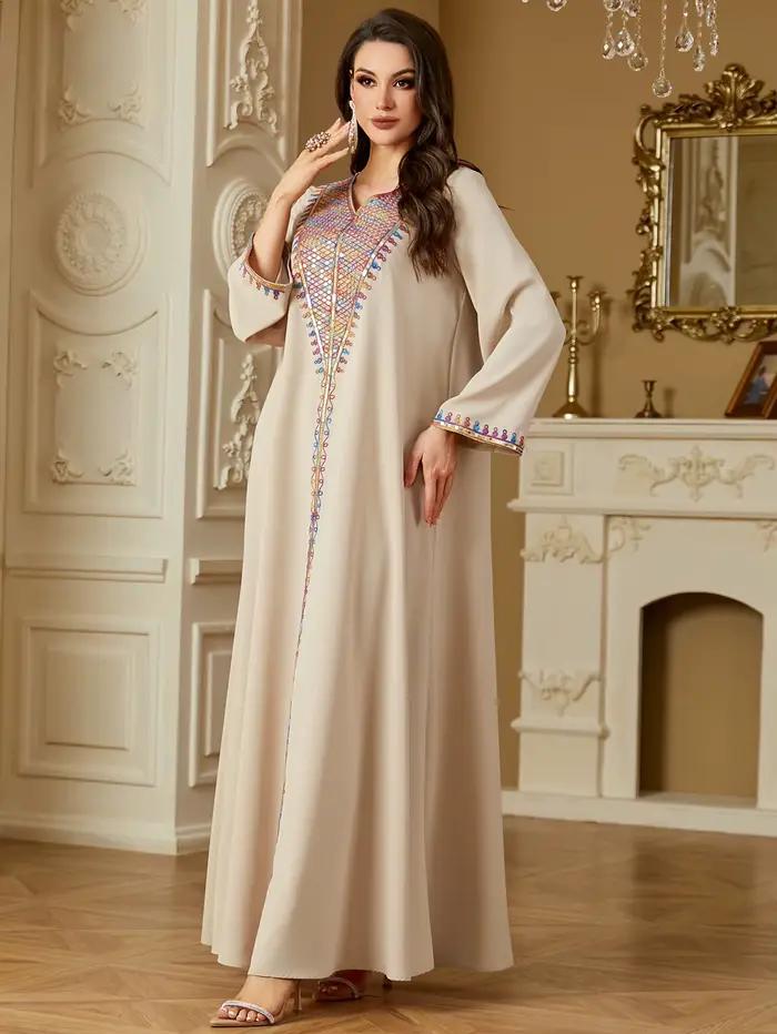 Robe Eid pour femmes Abaya broderie fête robes longues Caftan musulman