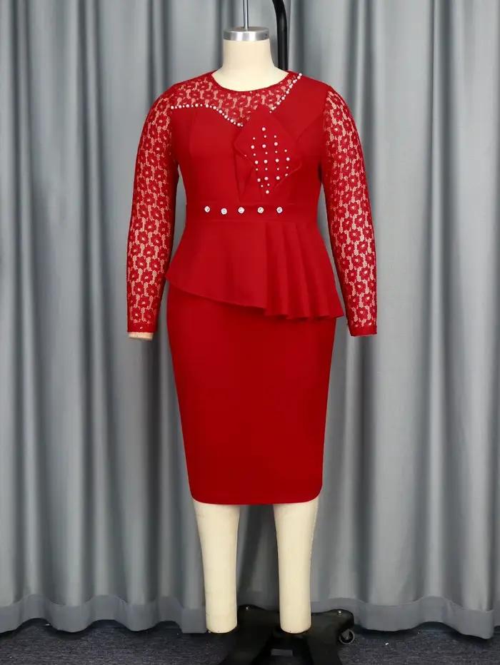 Robe mi-longue rouge élégante pour femme