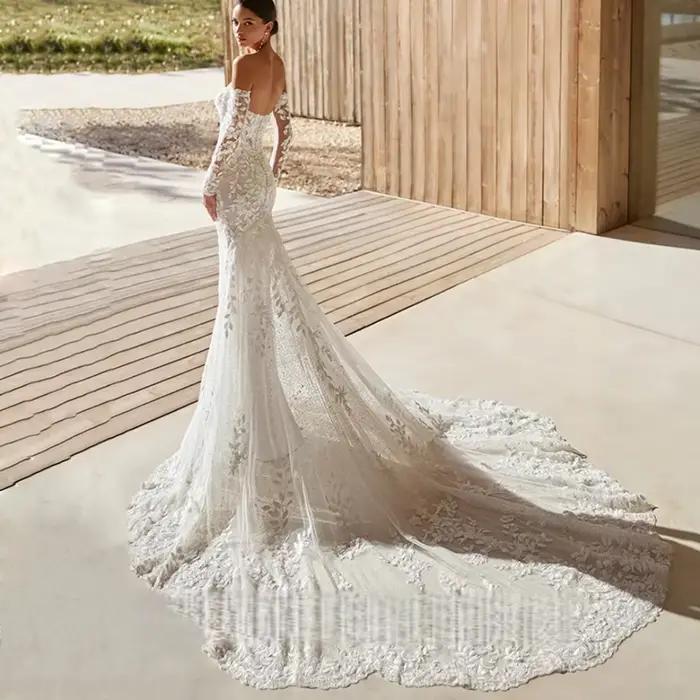 Robes De mariée sirène en dentelle De luxe personnalisées