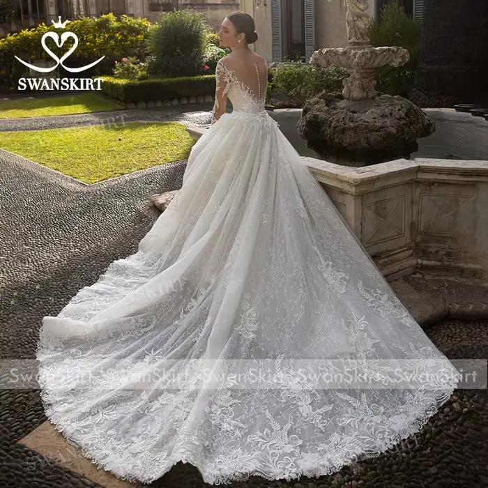 Robe de mariée SwanSarah à manches longues