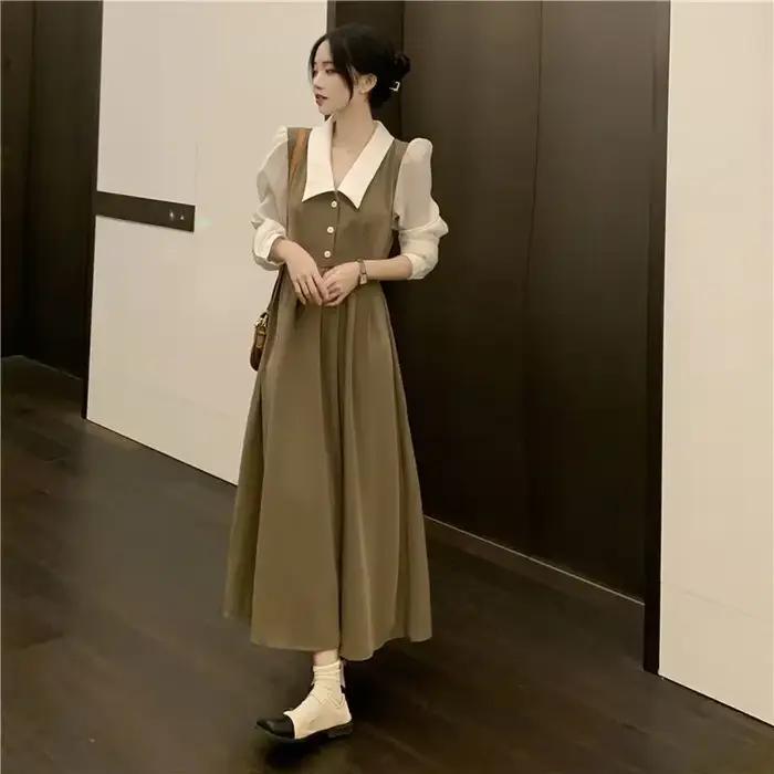 Hepburn Style robes pour femmes chaud de haute qualité luxe une ligne en ventes à la mode Promotion Occasion formelle femme robe à manches longues