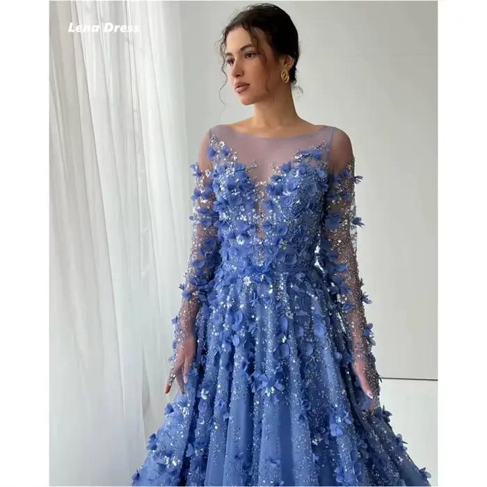 Lena robes de soirée robe de bal de luxe 2025 sur mesure col rond
