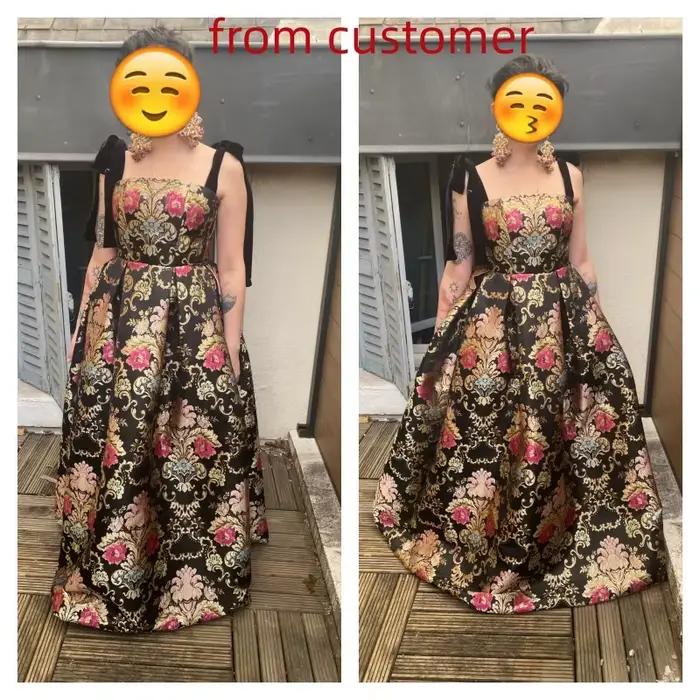 Robe de soirée en tissu Jacquard