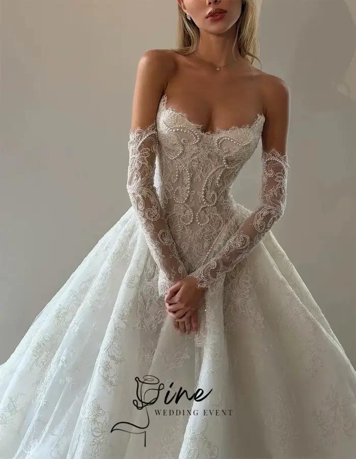 Oine Exquisite Nouveauté 2026 Robes de mariée coupe A-line plissées