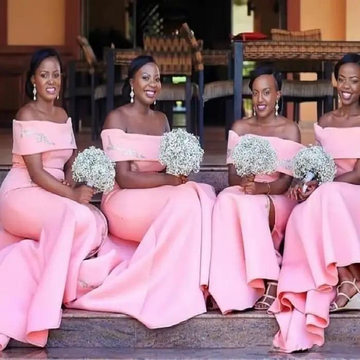 Robe de demoiselle d'honneur rose
