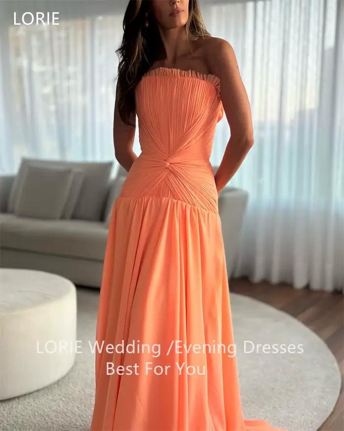 LORIE – robe de soirée trapèze Orange