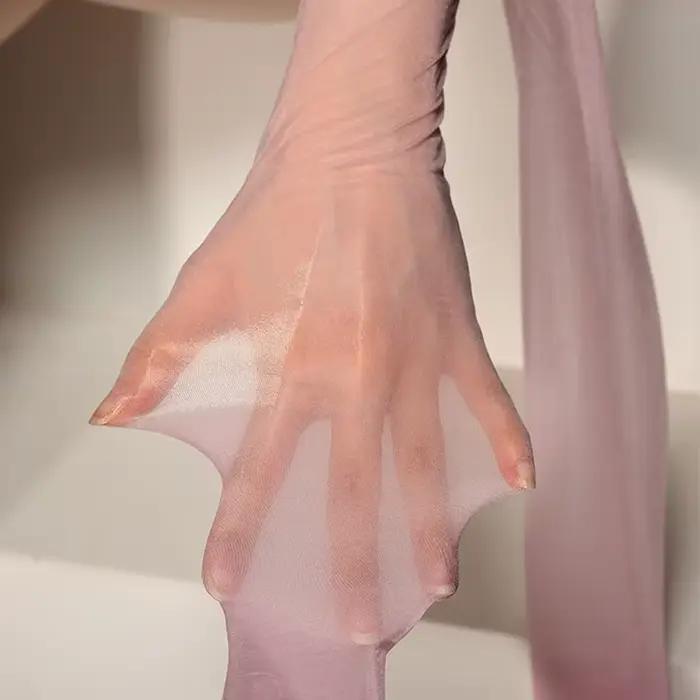 Collants à l'entrejambe en T brillants ultra-fins pour femmes