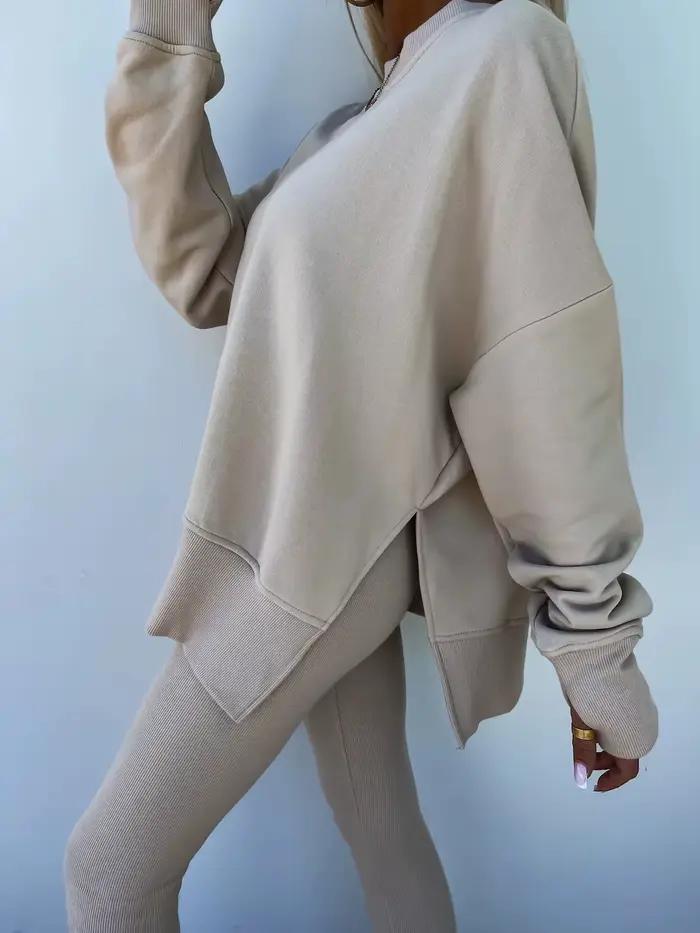 Printemps été 2025 nouvelle chemise décontracté pull ample pantalon serré 2 pièces ensembles de costume pour les femmes