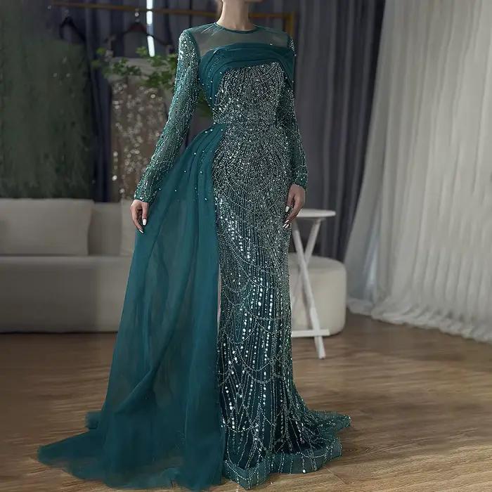 Serene Hill-Robe de soirée sirène avec surjupe
