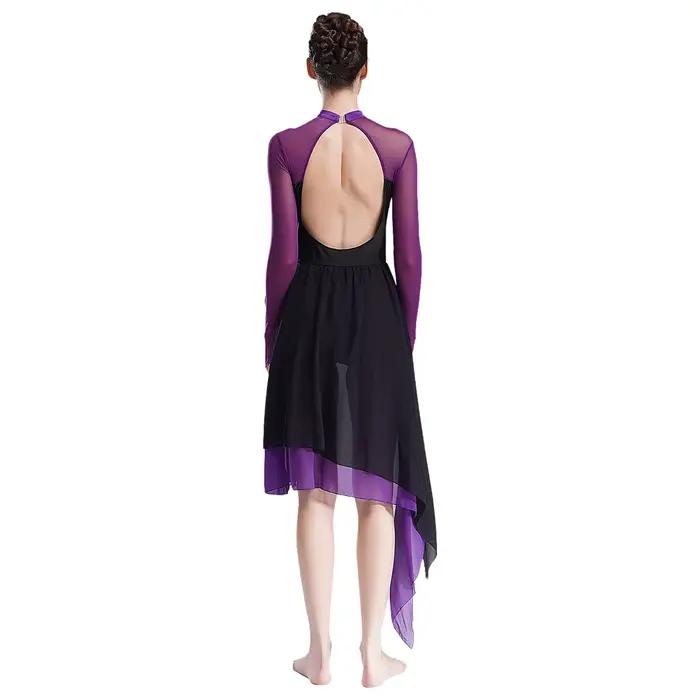 Robe de danse lyrique ouverte sur le devant pour femme