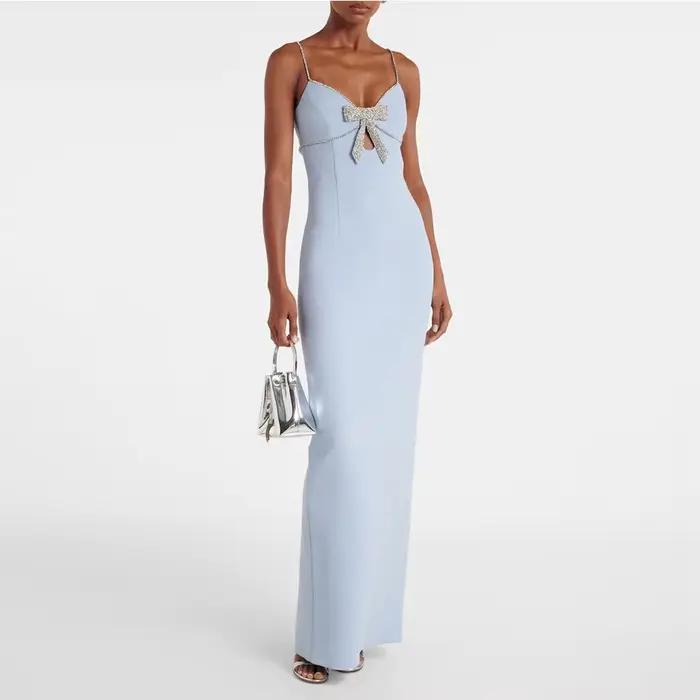 Robe de soirée sirène bleu ciel moderne