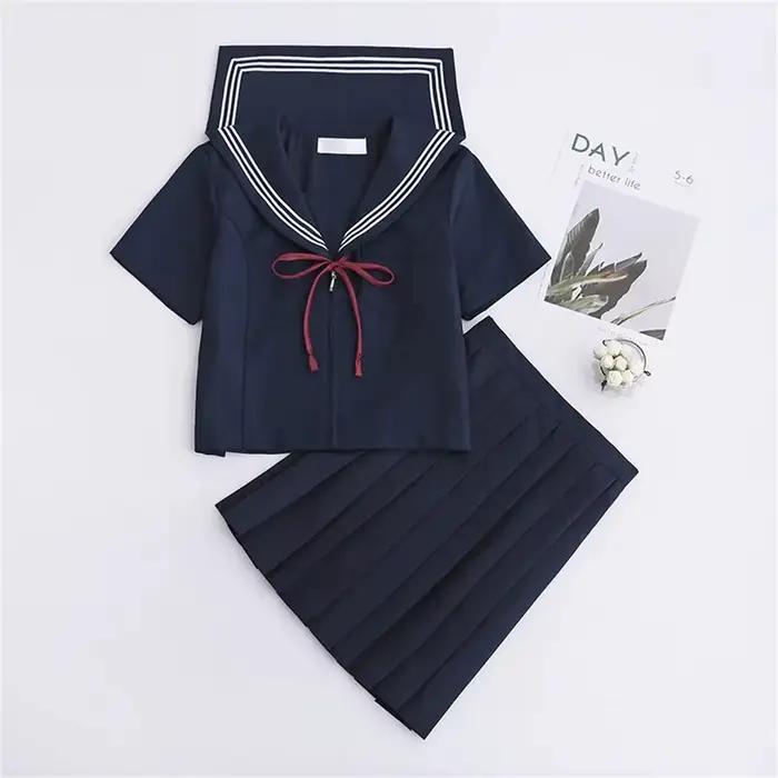 Grande Taille S-5XL TANJapanese JK Uniformes Robes D'école Pour Les Bol Bleu Marine Marin Trempé Veste