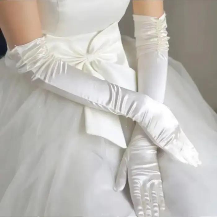 Gants de mariée en gros perlés avec doigts, accessoires de mariage 2025