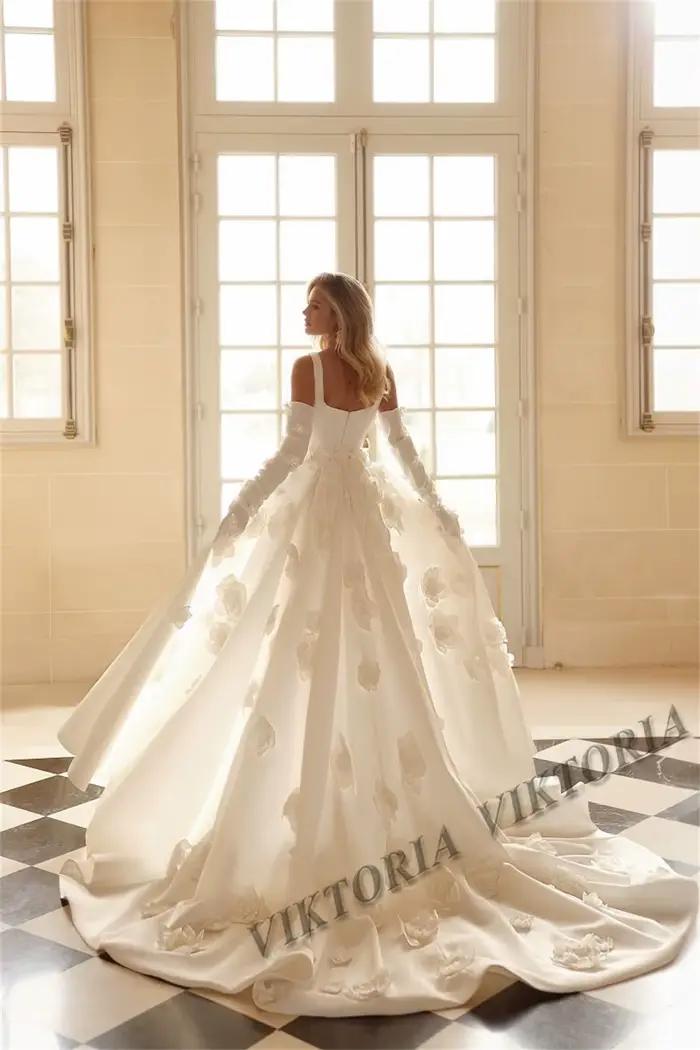 Robes de Mariée Attrayantes en Satin 3D pour Femme